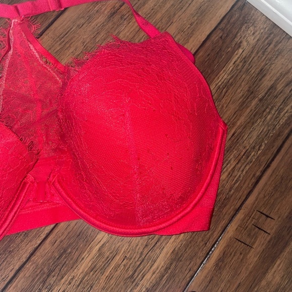 ❤️🔥Victorias secret very sexy plunge bra red lace bra strappy bra - Picture 7 of 15
